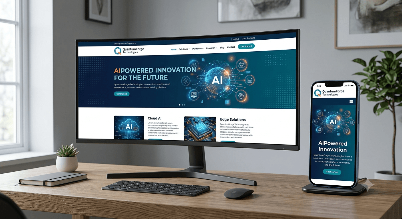 Website mockup preview on laptop